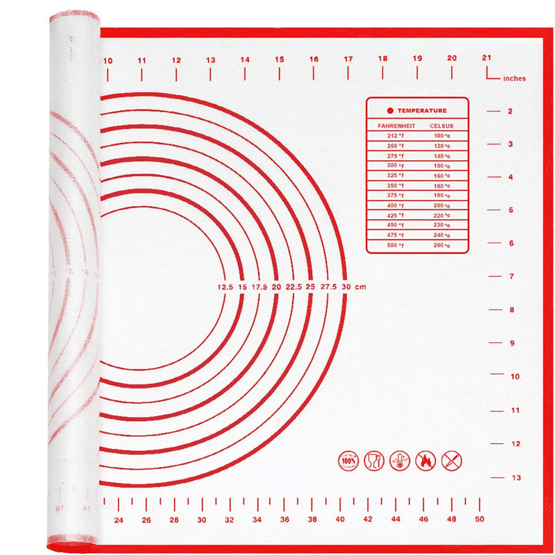 20x16 Inch Lager Silicone Pastry Mat for Rolling Dough with Measurements