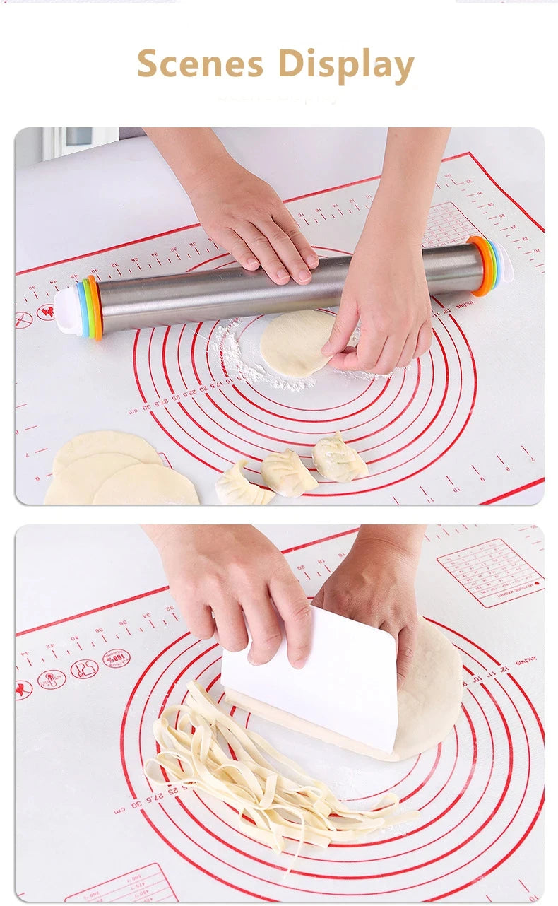 20x16 Inch Lager Silicone Pastry Mat for Rolling Dough with Measurements